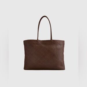 Italian Leather Handwoven Tote